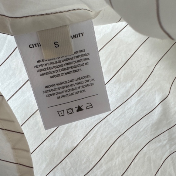 COH CITIZENS OF HUMANITY NWT Striped Cocoon Poplin Shirt White Button Down Up - Picture 15 of 15